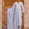 Indyancart IE Women Ethnic Motifs Embroidered Cotton Kurta with Trousers & Dupatta
