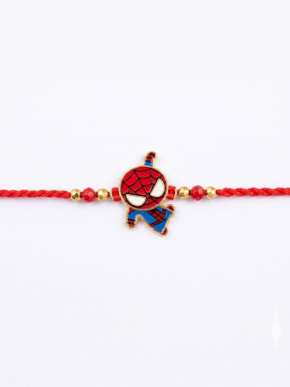 Anouk Kids Spider Man Character Artificial Beads Thread Rakhi With Roli Chawal Chandan