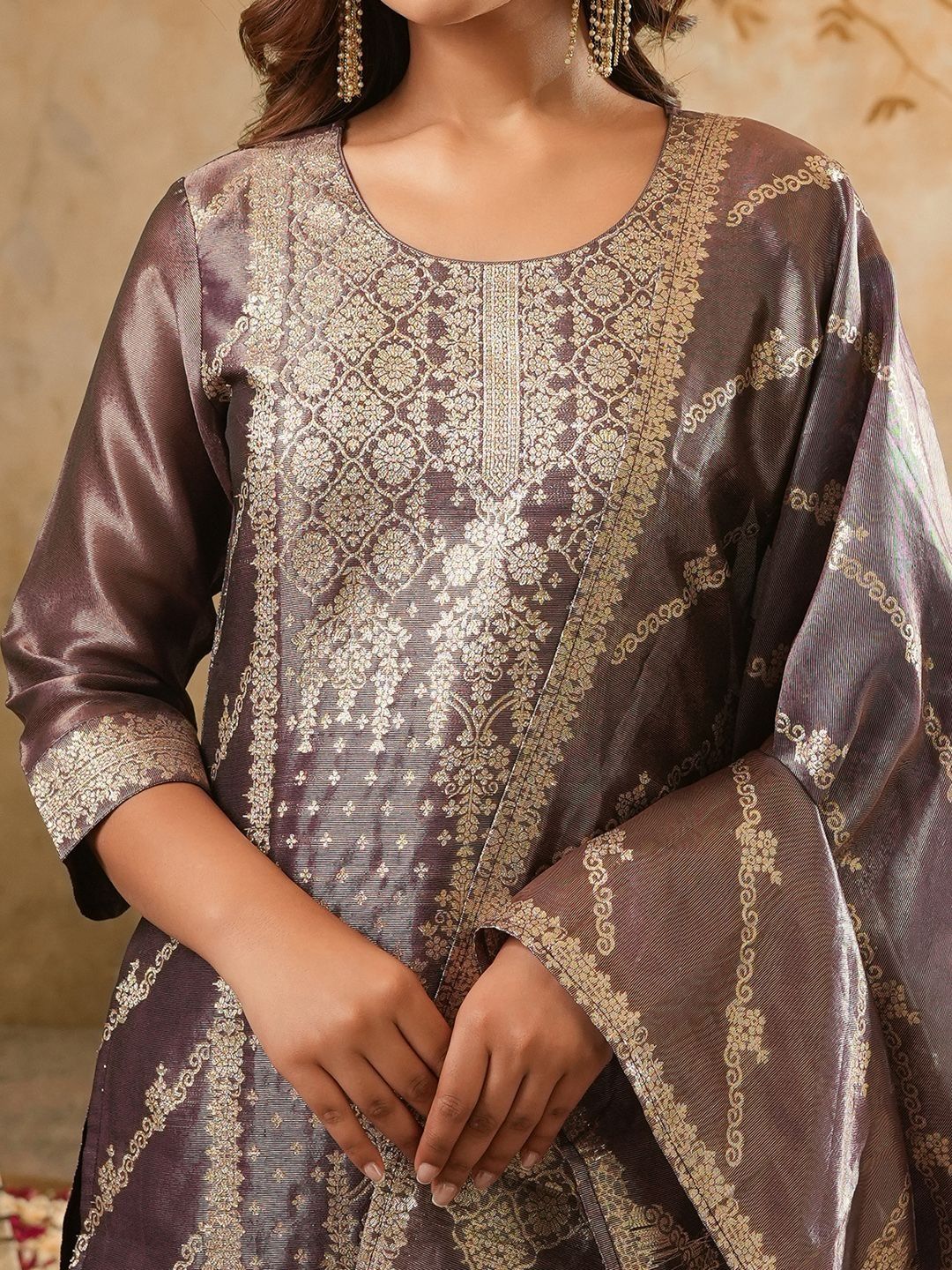 Women Regular Kurta with Trousers & With Dupatta
