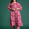 Dhiyona IE Ethnic Motifs Print Panelled Thread Work Kurta with Trousers