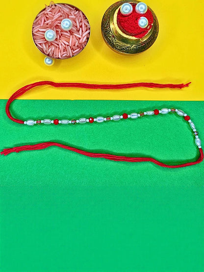 Anouk Set Of 12 Beaded Cotton Thread with AD Stones & Meenakari Designer Rakhi for Brother