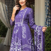 Dhiyona IE Floral Printed Pure Cotton A Line Kurta With Trousers & Dupatta