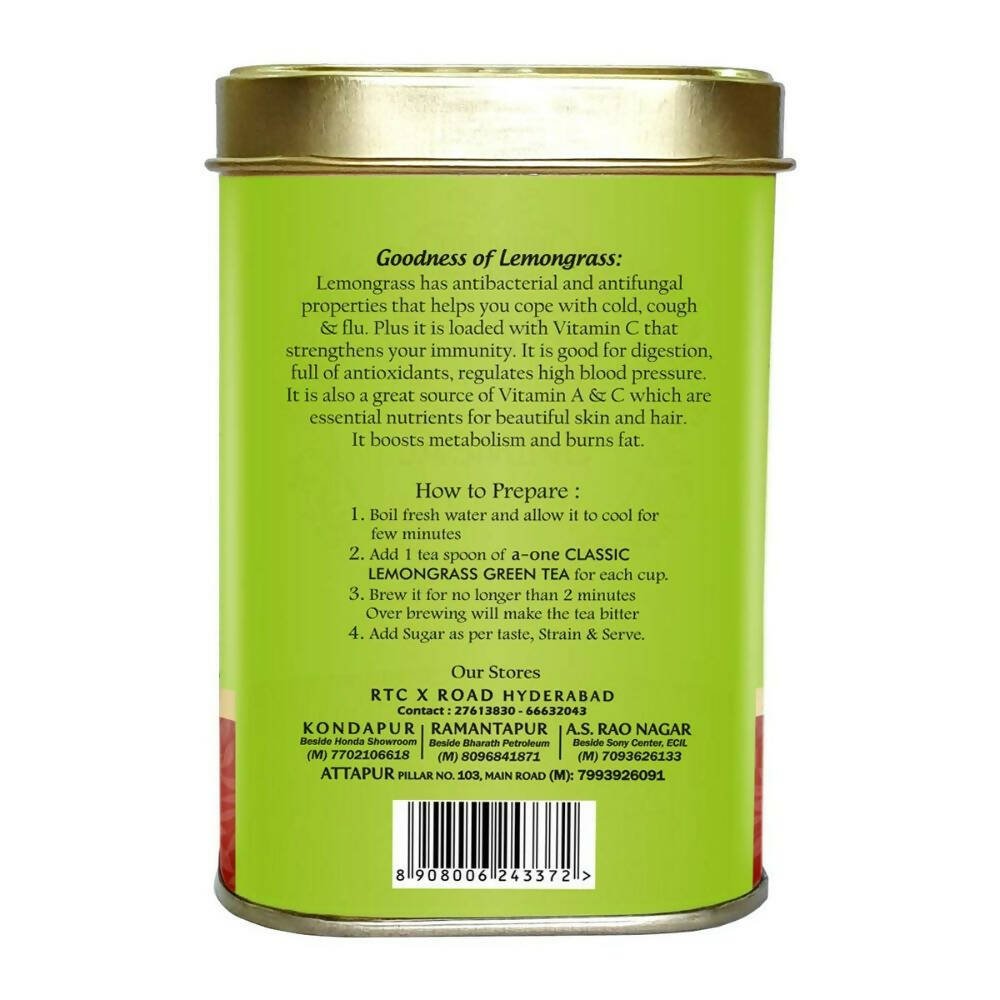 A-One Classic Premium Lemongrass Green Tea - Indyancart