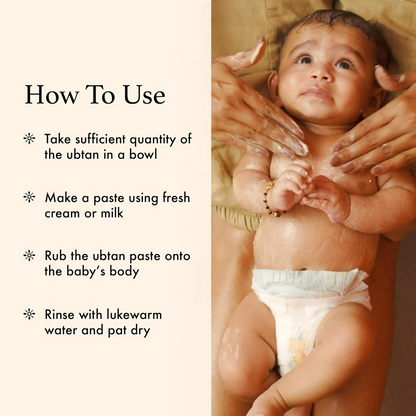 Old School Rituals handmade baby body Ubtan natural bath powder with gentle, traditional ingredients for soft, healthy baby skin.