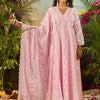 Indyancart IE Women Ethnic Motifs Embroidered Cotton A-Line Kurta with Trousers & Dupatta