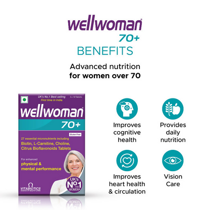 Wellwoman 70+ Health Supplements UK's No.1 Vitamin Tablets For Women above 70 (28 Vitamins And Nutrients)