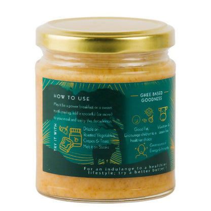 Praakritik Artisanal Garlic Ghee Spread With Himalayan Pink Salt | Bilona Method | Curd-Churned | Pure, Natural & Healthy | Grass-Fed Cultured Ghee