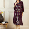 Indyancart IE Ethnic Motifs Printed Mandarin Collar Straight Kurta