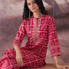 Indyancart IE Printed Mandarin Collar Pure Cotton Tunic With Trousers