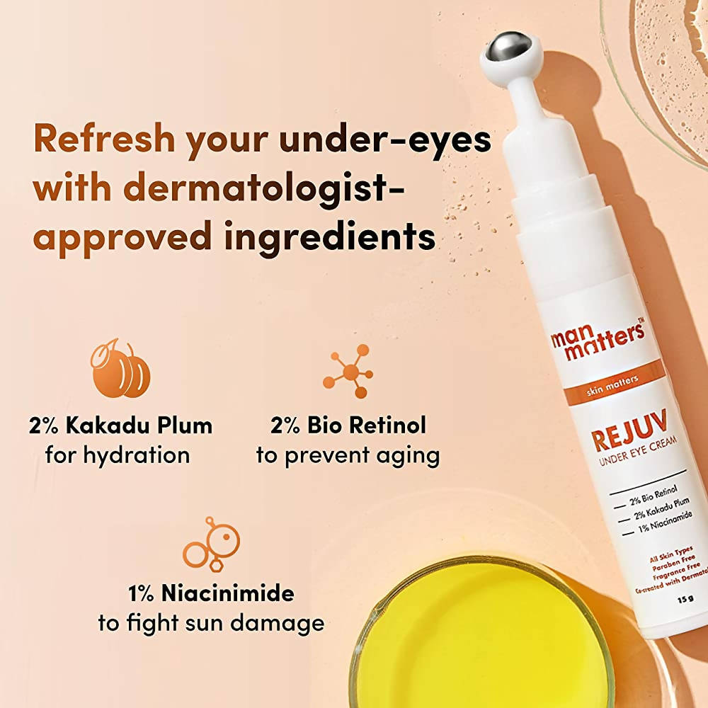 Man Matters Rejuv Under Eye Cream For Men With Kakadu Plum, Bio Retinol & 1% Niacinamide
