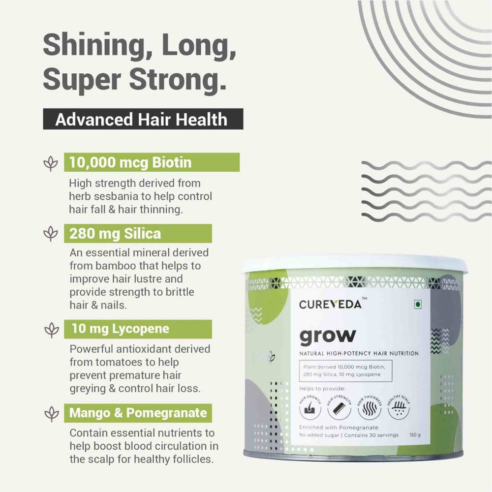 Cureveda Grow Plant Biotin Advanced Hair Nutrition - Indyancart