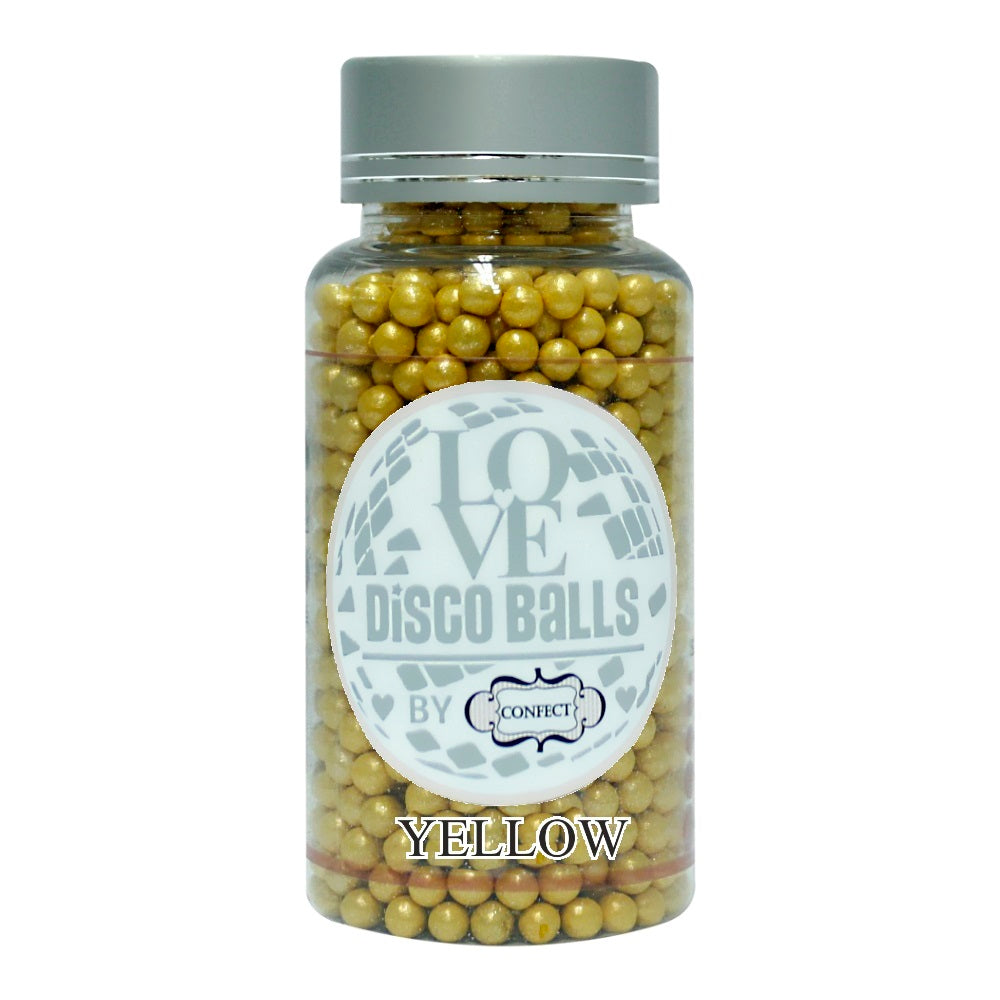 Confect Yellow Disco Balls Sprinkles 4 MM