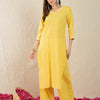 Dhiyona IE Printed V-Neck Three-Quarter Sleeves Pure Cotton Tunic And Trousers