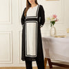 Dhiyona IE Colourblocked Printed Thread Work Chanderi Silk Kurta With Palazzos
