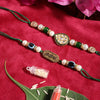 Dhiyona Unisex Set of 2 Beaded Bhai Bhabhi Rakhis With Roli & Chawal