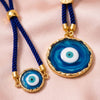 Dhiyona Set Of 2 Blue Evil Eye Resin Design Bhaiya Bhabhi Wraparound Rakhi