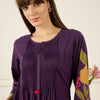 Dhiyona IE Printed Round Neck Three-Quarter Sleeves Pure Cotton Tunic And Trousers