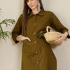 Dhiyona IE Pure Cotton Shirt Collar Neck Tunic With Trousers Co-Ords