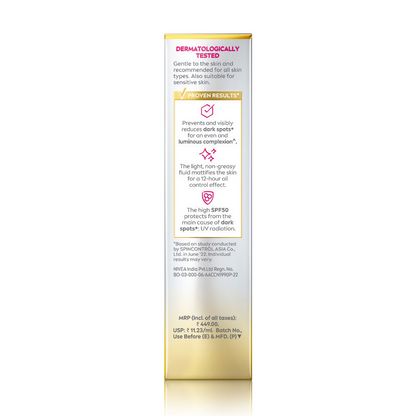 Nivea Luminous Even Glow Oil Control Day Cream SPF 50