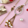 Dhiyona Embellished Bhaiya Bhabhi Rakhi With Roli Chawal & Greeting Card