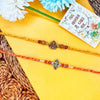 Dhiyona Set Of 2 Multicolor Religious Thread Rakhi With Roli Chawal Chandan Mishri