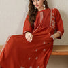 Dhiyona IE Floral Embroidered Pure Cotton Top With Trousers Co-Ords