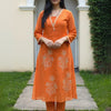 Indyancart IE Women Ethnic Motifs Embroidered Kurta with Trousers