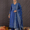 Indyancart IE Women Ethnic Motifs Printed Regular Pure Cotton Kurta with Trousers & With Dupatta