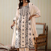 Indyancart IE Women Floral Embroidered Regular Thread Work Kurta with Trousers & With Dupatta