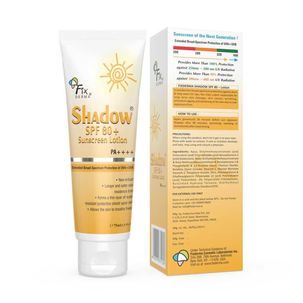Fixderma Shadow SPF 80+ Sunscreen Lotion - Indyancart