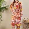 Indyancart IE Women Floral Printed Regular Pure Cotton Kurta with Trousers