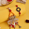 Dhiyona Orange Beaded Bhaiya Bhabhi Rakhis With Roli Chawal & Greeting Card