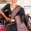 Dhiyona GR Women's Zoya Obsidian Black Pashmina Modal Silk Saree