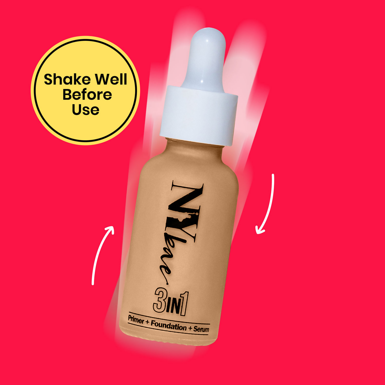 NY Bae 3-in-1 serum foundation with primer in Warm Milk 09, showing the compact container with the product inside.