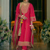 Dhiyona IE Women Ethnic Motifs Embroidered V-Neck A-Line Kurta with Trousers & Dupatta