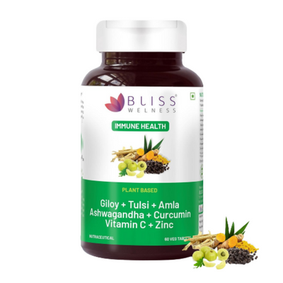 Bliss Welness Giloy Tulsi Amla Ashwagandha Curcumin Tablets