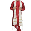 Men's Maroon Silk Blend Straight Kurta  Pyjama & Dupatta Set