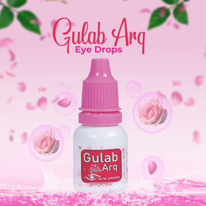 Satya Pharmaceuticals Ayurveda Gulab-Arq Eye Drops in a glass bottle with a dropper for natural eye wellness.