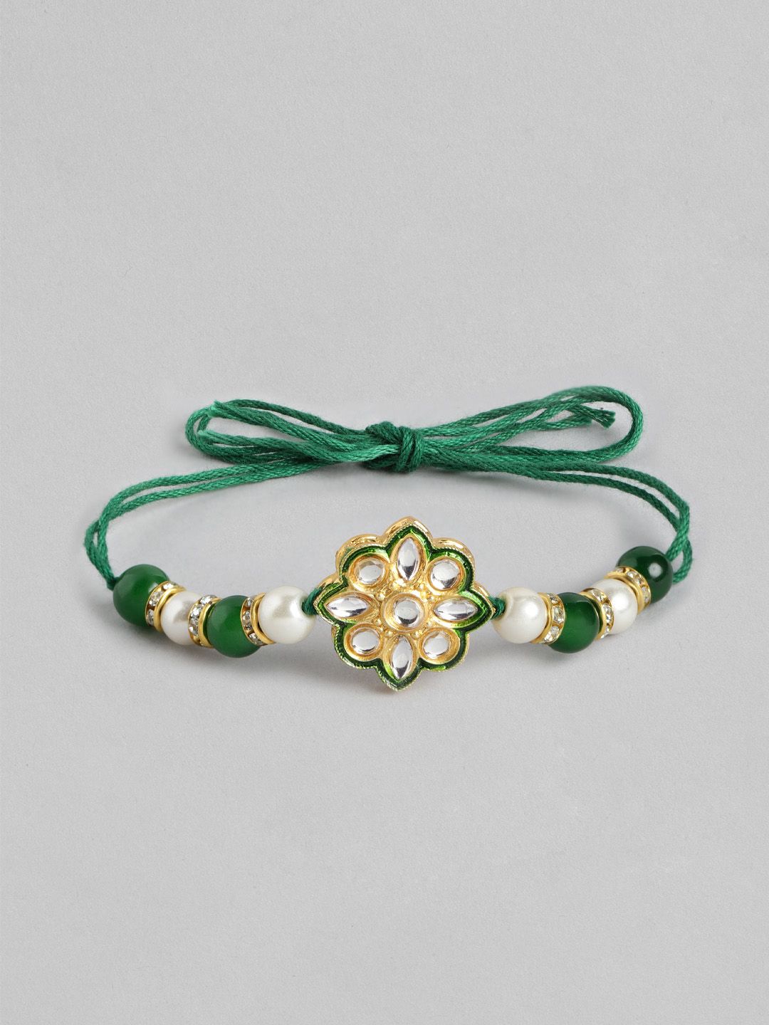 Anouk Unisex Set of 2 Beaded Bhai Bhabhi Rakhis With Roli & Chawal