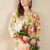 Dhiyona IE Floral Printed Round Neck Kurta With Trouser