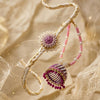 Dhiyona Set Of 2 Floral Perals Jhumka Design Bhaiya Bhabhi Rakhi With Roli Chawal Chandan