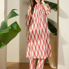 Dhiyona IE Women Ethnic Motifs Printed Pleated Pure Cotton Kurta with Trousers