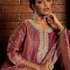 Dhiyona IE Floral Zari Embroidered Straight Kurta with Trouser & Dupatta