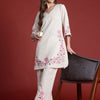 Dhiyona IE Women Floral Printed Regular Thread Work Pure Cotton Kurta with Palazzos