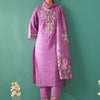 Indyancart IE Women Ethnic Motifs Embroidered Regular Thread Work Pure Cotton Kurta with Trousers & With Dupatta