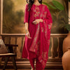 Dhiyona SN Women's Floral Printed Round Neck Kurta With Trousers & Dupatta Set