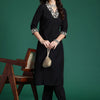 Dhiyona IE Embroidered Three-Quarter Sleeves Pure Cotton Tunic & Trouser
