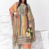 Dhiyona IE Peach Coloured Floral Printed Straight Kurta with Trousers & Dupatta