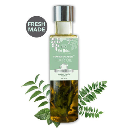 Nat Habit TriLeaf Hair Fall Control Summer Dasabuti Hair Oil - Indyancart