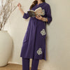 Dhiyona IE Printed Mandarin Collar Three-Quarter Sleeves Pure Cotton Top With Trousers